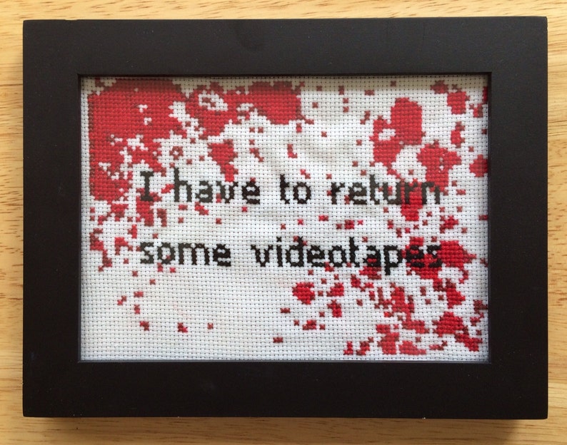 PATTERN American Psycho Blood Spatter Cross Stitch Instant Download PDF image 1