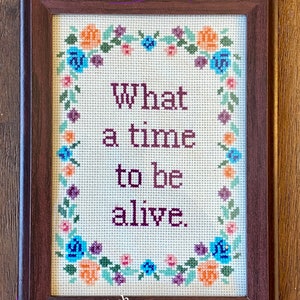 What A Time To Be Alive Cross-Stitch Pattern PDF Téléchargement instantané image 2