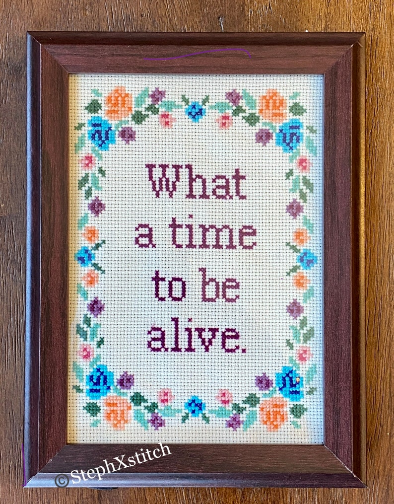 What A Time To Be Alive Cross-Stitch Pattern PDF Instant Download image 2