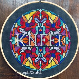 PATTERN KNEEL Stained Glass Fleabag Cross Stitch Hot Priest Stitch Instant Download PDF image 4