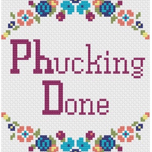 PATRON Doctorat de point de croix Phucking Done Patron PDF drôle de point de croix à télécharger