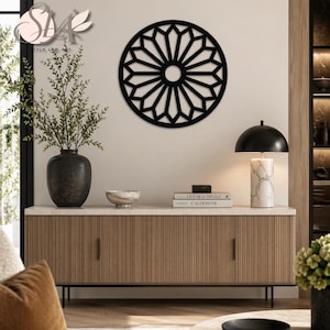 Adesivo decorativo geometrico in vinile | motivo a rosetta geometrica