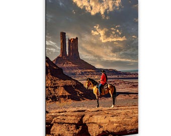 Monument Valley Horse Rider Landscape Photography Red Rock Desert Scenic View
