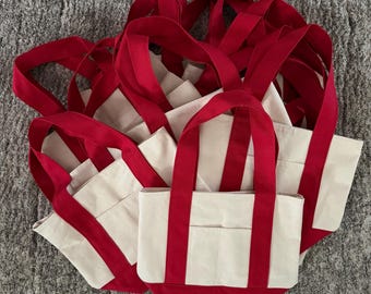 Canvas Mini Tote Bag | Two Outside Pockets, Open Top, Handbag, Customizable, Durable, Everyday, Trendy, Viral