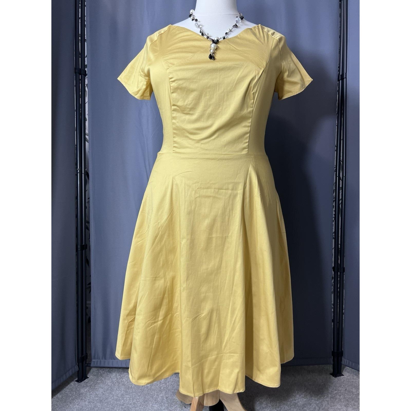 Yellow Fit and Flare Dress - Etsy