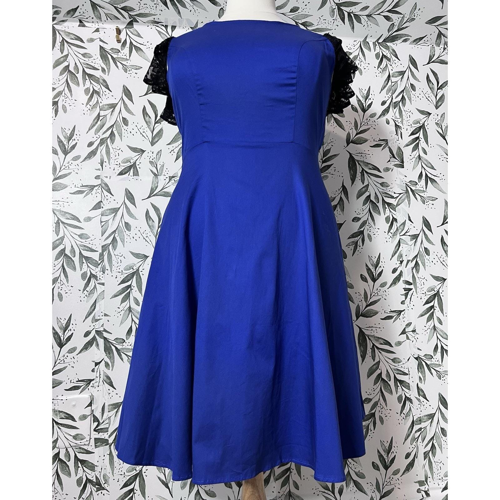 Royal Blue Fit and Flare Dress - Etsy Royal Blue Fit and Flare Dress - Etsy