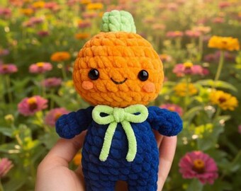 Mini Pumpkin Man Amigurumi Pattern • Cute Halloween Crochet Doll Pattern