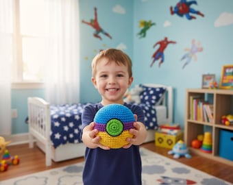 Amigurumi Poke-ball Crochet Pattern PDF Pokeball Plush DIY Crochet Toy Round Ball Pattern for Beginners Easy Handmade Craft Tutorial