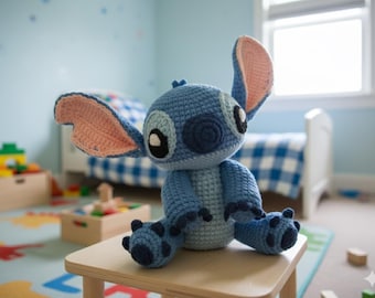 stitch inspired amigurumi crochet pattern • cute alien plush pdf tutorial • english & german pattern included