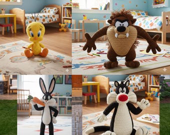 Personnage de dessin animé Amigurumi Patron au crochet PDF - Tutoriel pour peluche mignonne - Patron de poupée au crochet facile à faire soi-même pour les débutants