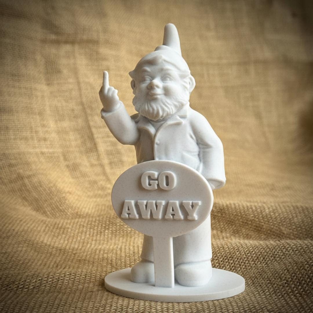 Wizard Middle Finger Middle Finger Garden Gnome Statue Go Away Concrete Sculpture Cheeky ...