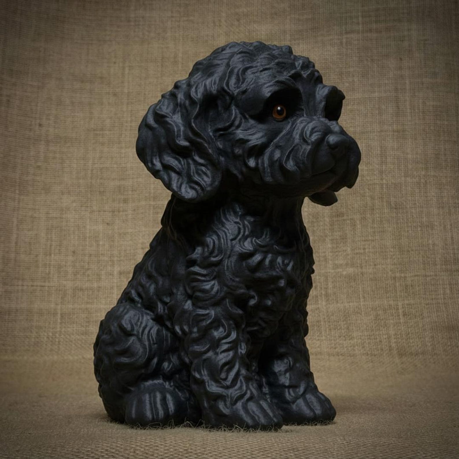 Poodle Puppy Statue Concrete Dog Sculpture Stone Look Cockapoo Garden ...