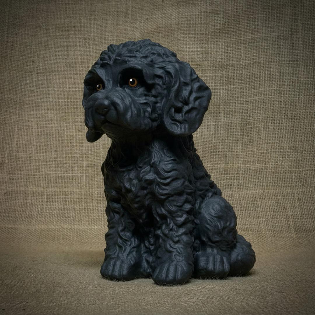 Poodle Puppy Statue Concrete Dog Sculpture Stone Look Cockapoo Garden ...