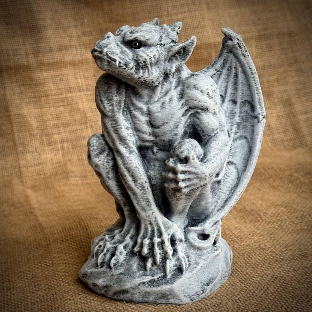 Stone Winged Gargoyle Statue Cement Guardian Sculpture Gothic ...