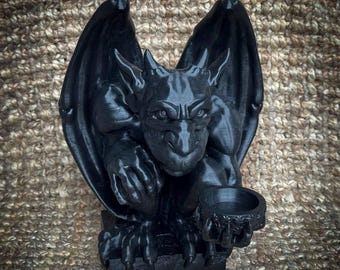 Gremlin Stone Statue Concrete Gargoyle Statue Monster Figurine Winged Gargoyle Outdoor Garden Yard Art Grotesque Statue Decor Home & Living