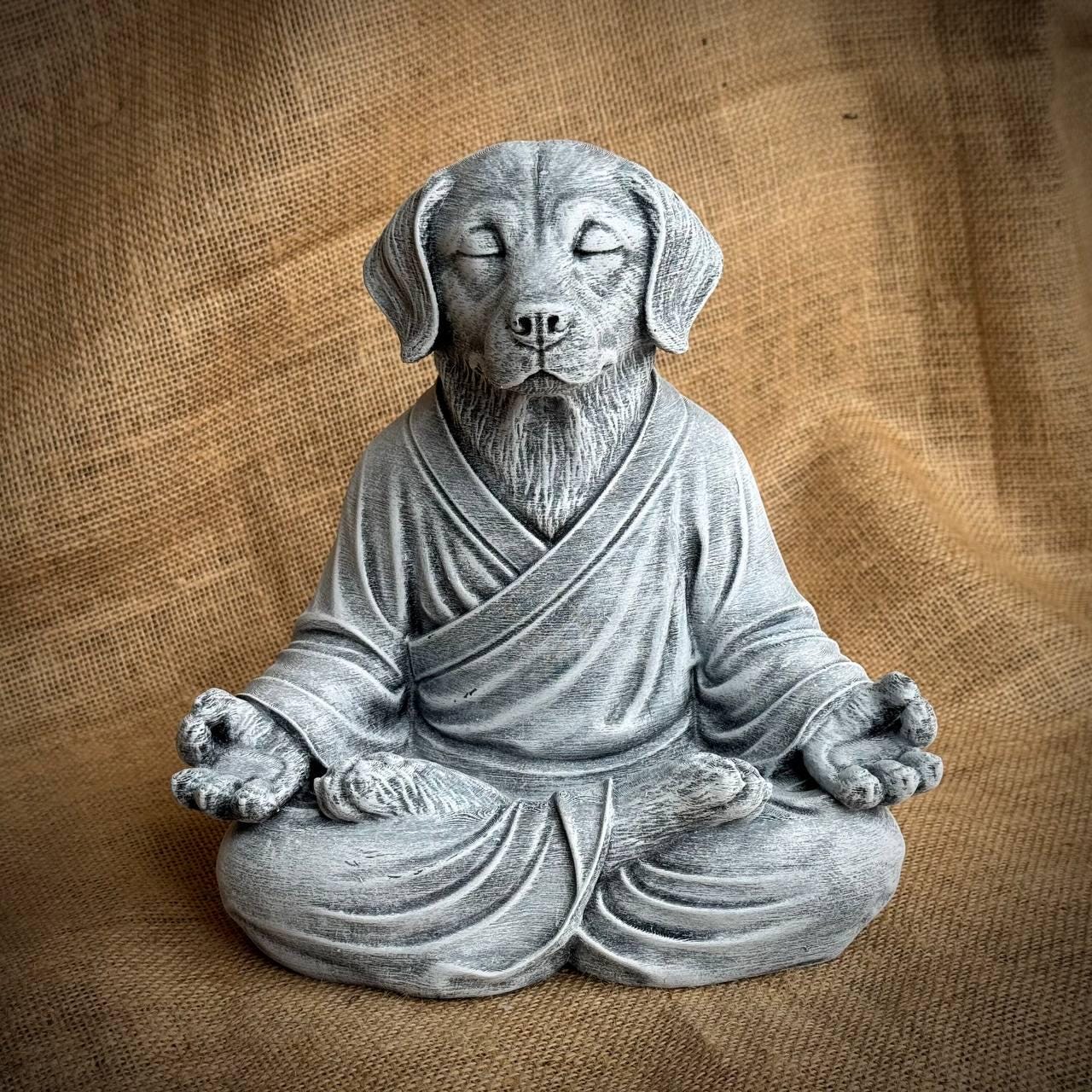 Zen Labrador Concrete Meditating Labrador Statue Yoga Animal Figurine Labrador ...