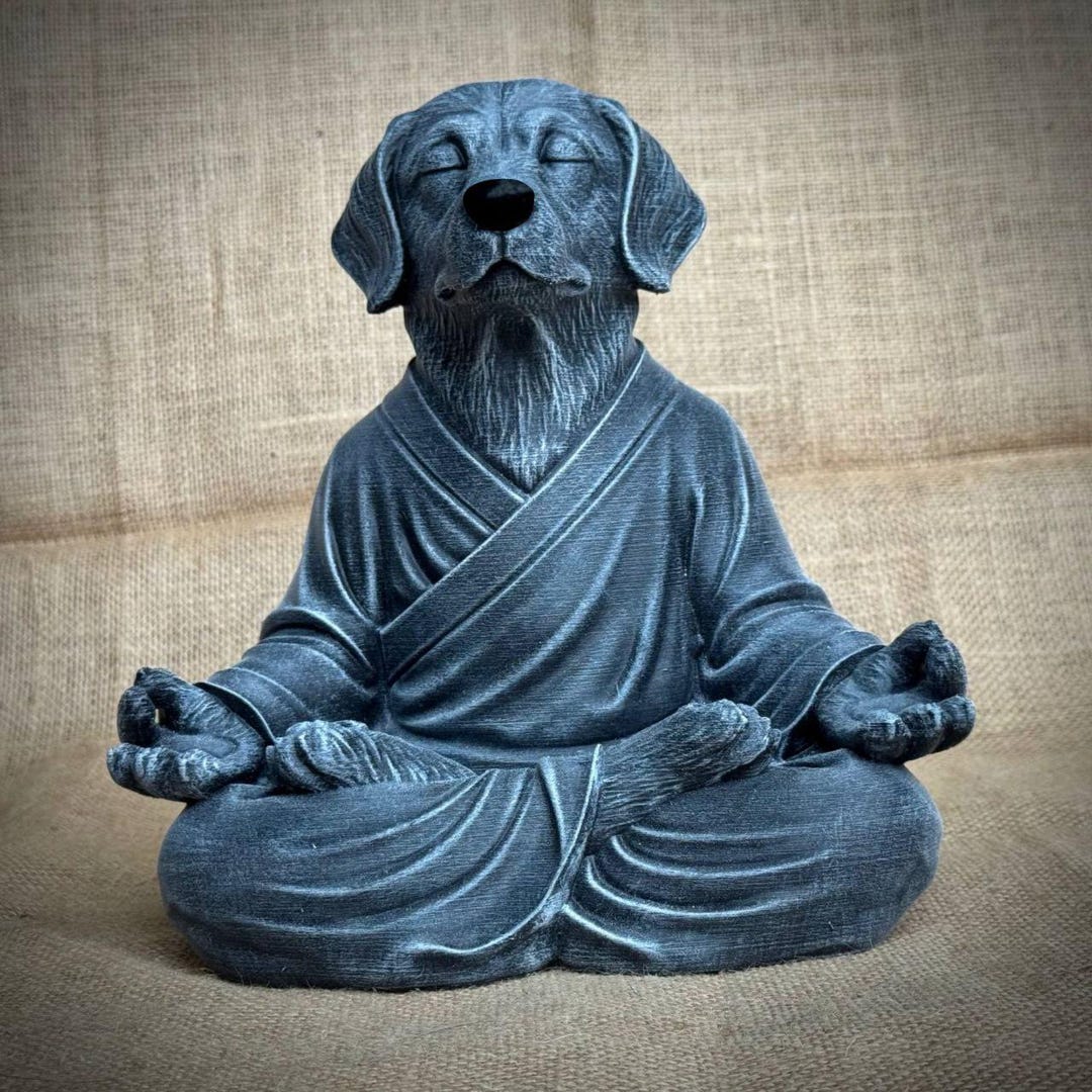 Zen Labrador Meditating Labrador Statue Yoga Animal Figurine Stone Labrador ...