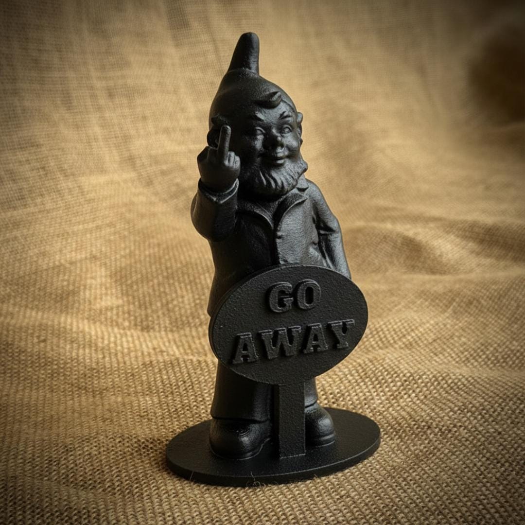 Wizard Middle Finger Middle Finger Knome Statue Go Away Gnome Sculpture for Fairy Garden ...