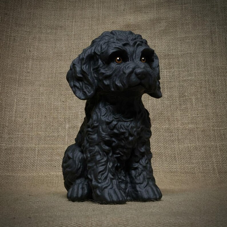 Poodle Puppy Statue Concrete Dog Sculpture Stone Look Cockapoo Garden ...