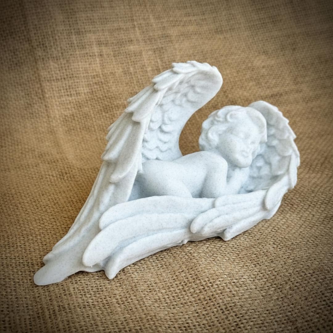 Sleeping Baby Angel Statue Concrete Child Memorial Figurine With Wings ...
