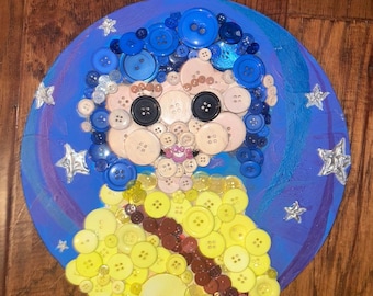 Coraline button painting