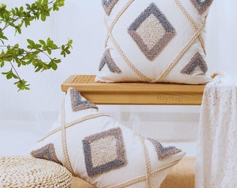 Modern Diamond Pattern Pillow Cover