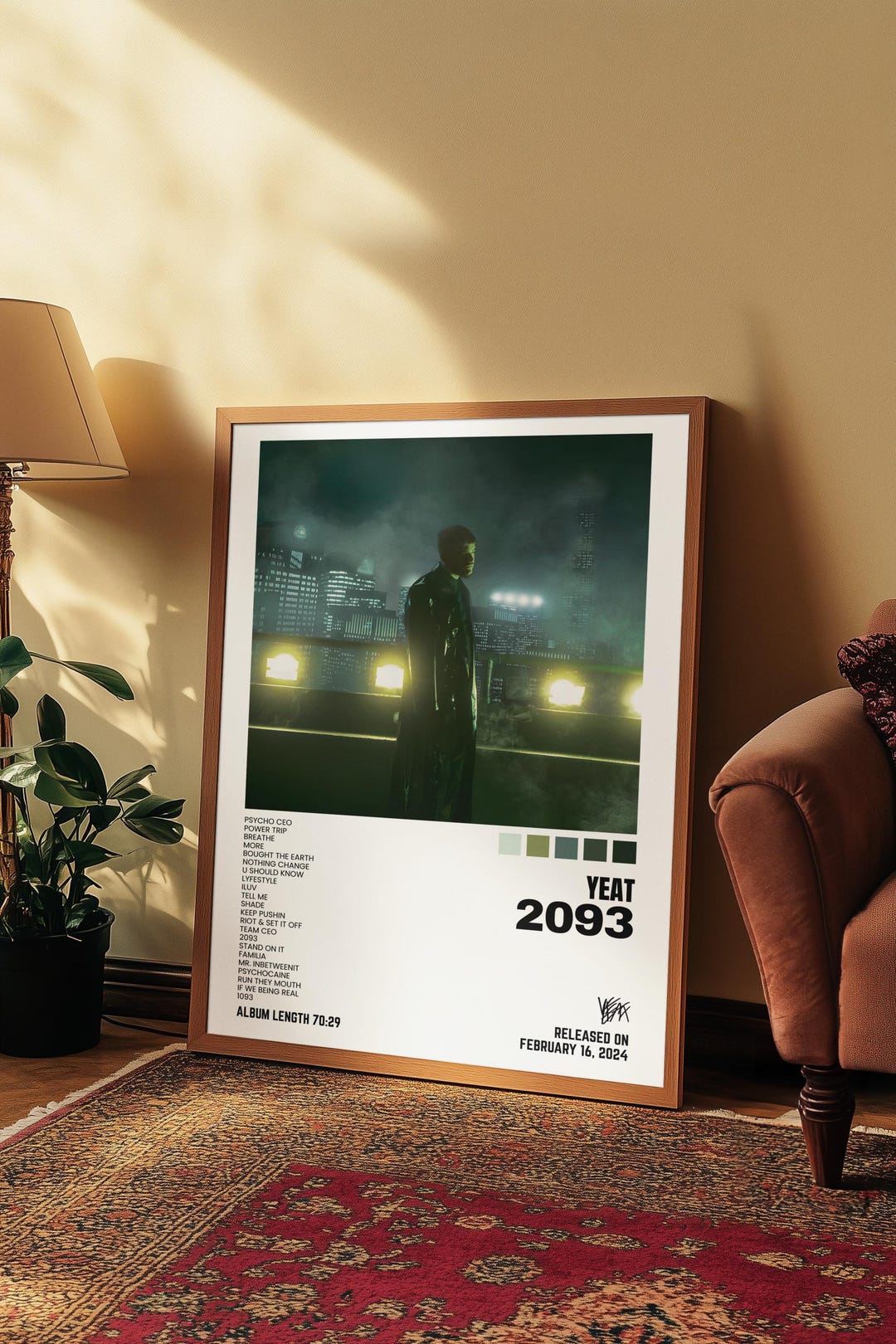 Yeat 2093 Poster | 2093 Album Cover Print | Hip Hop Wall Art | Rap ...