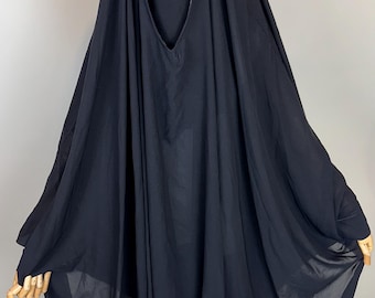 Khimar saudita com decote em V - Sem presilha para os dedos