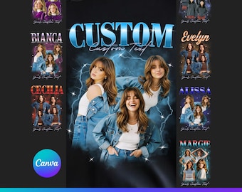 Editable Bootleg T-Shirt Template Bundle, Custom Rap Tee (Canva)