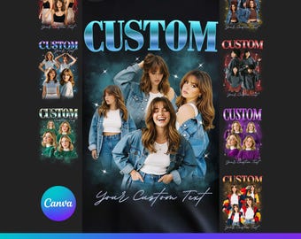 Editable Bootleg T-Shirt Template Bundle, Custom Rap Tee Design (Canva)