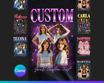 Editable Bootleg T-Shirt Template Bundle, Custom Rap Tee (Canva Template)