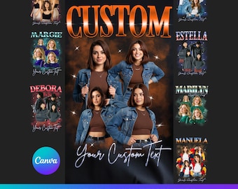 Editable Canva Bootleg T-Shirt Template Bundle