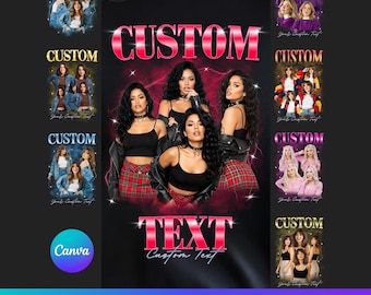 Editable Canva Template Bundle Bootleg T-Shirt, Canva Bootleg T Shirt Template, Custom Bootleg Rap Tee Template