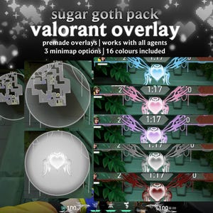 Sugar Goth Pack HUD Valorant Overlay | HudSight | 16 Colours included | Minimap Covers