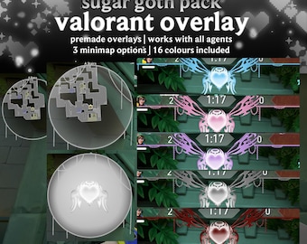 Sugar Goth Pack HUD Valorant Overlay | HudSight | 16 Colours included | Minimap Covers