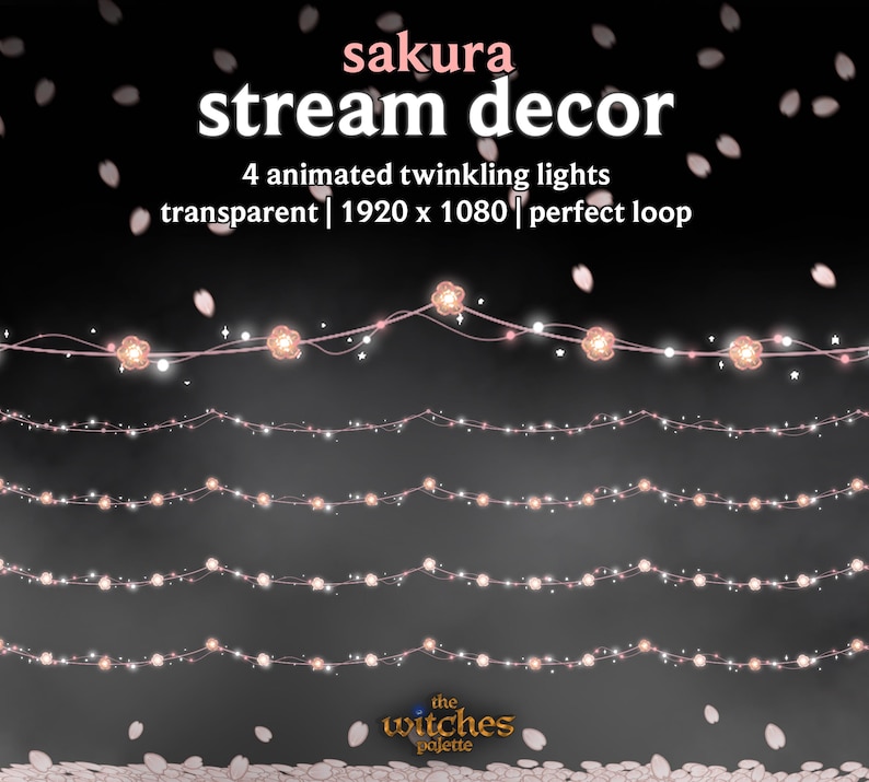 Sakura Cherry Blossoms Animated String Lights | Light Chain | Twitch ...