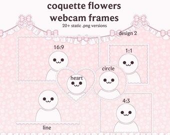Coquette Flowers Webcam Frame Overlay | Cottagecore