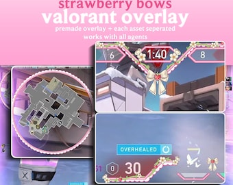 Superposición de HUD Strawberry Bows para Valorant / Superposición en el juego / Hudsight