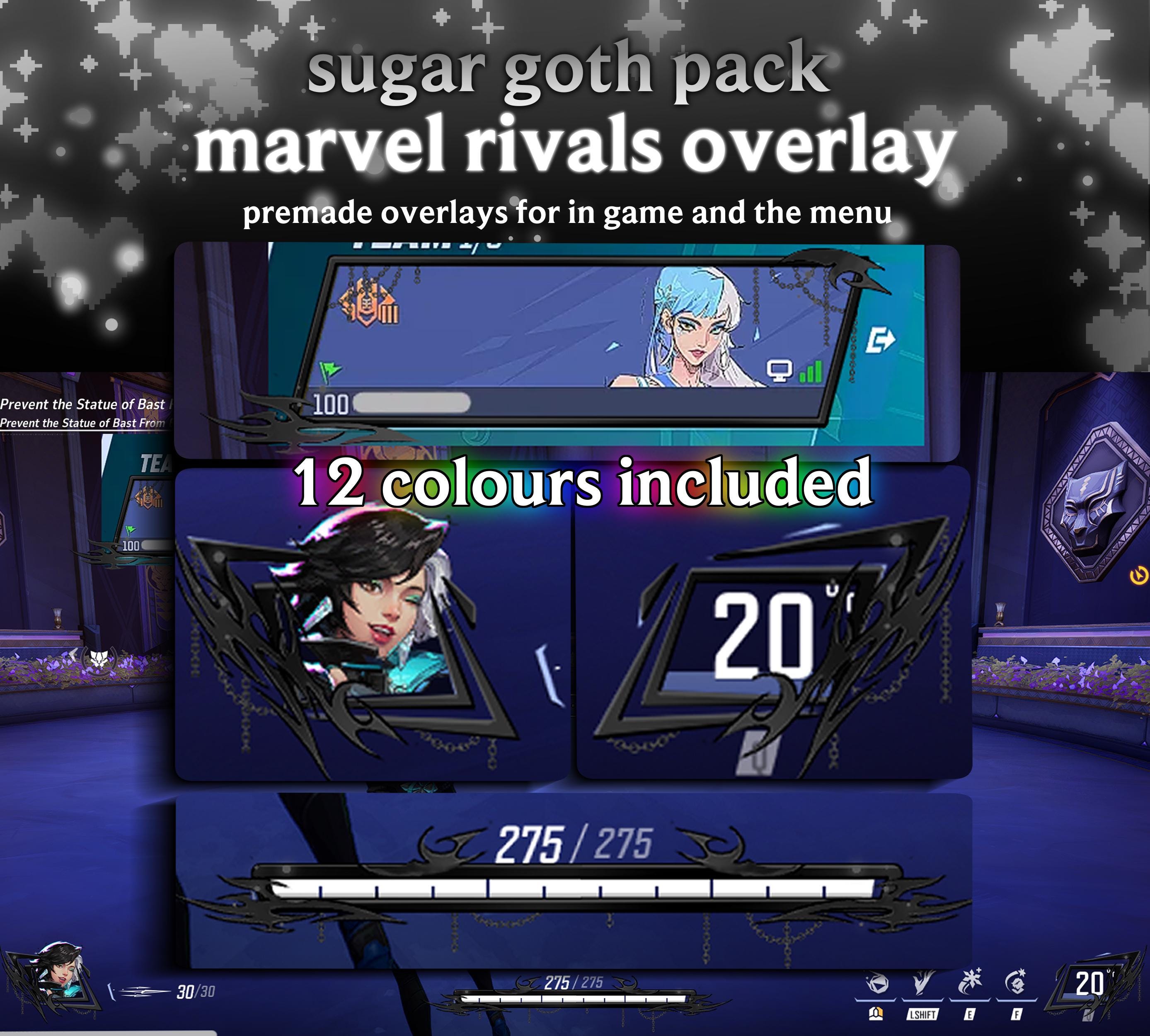 Marvel Rivals Hud Layout Sugar Goth Pack Marvel Rivals HUD Overlay | In-game and Menu Overlay ...