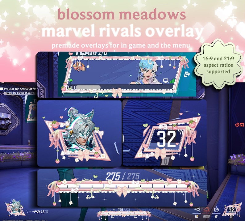 Marvel Rivals Hud Layout Blossom Meadows HUD Marvel Rivals Overlay | In-game and Menu Overlay ...