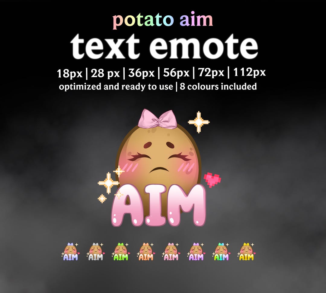 Potato Aim Text Emote for Twitch or Discord | Valorant | Apex Legends ...