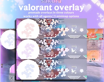 Sakura Pack HUD Valorant Overlay | In-Game Overlay | Hudsight | Minimap Covers
