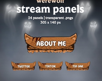 Werewolf Panels | Twitch | Stream Panels | Aesthetic | Streamer | Youtube | Dark | Halloween | Minimal | Cute | Gothic