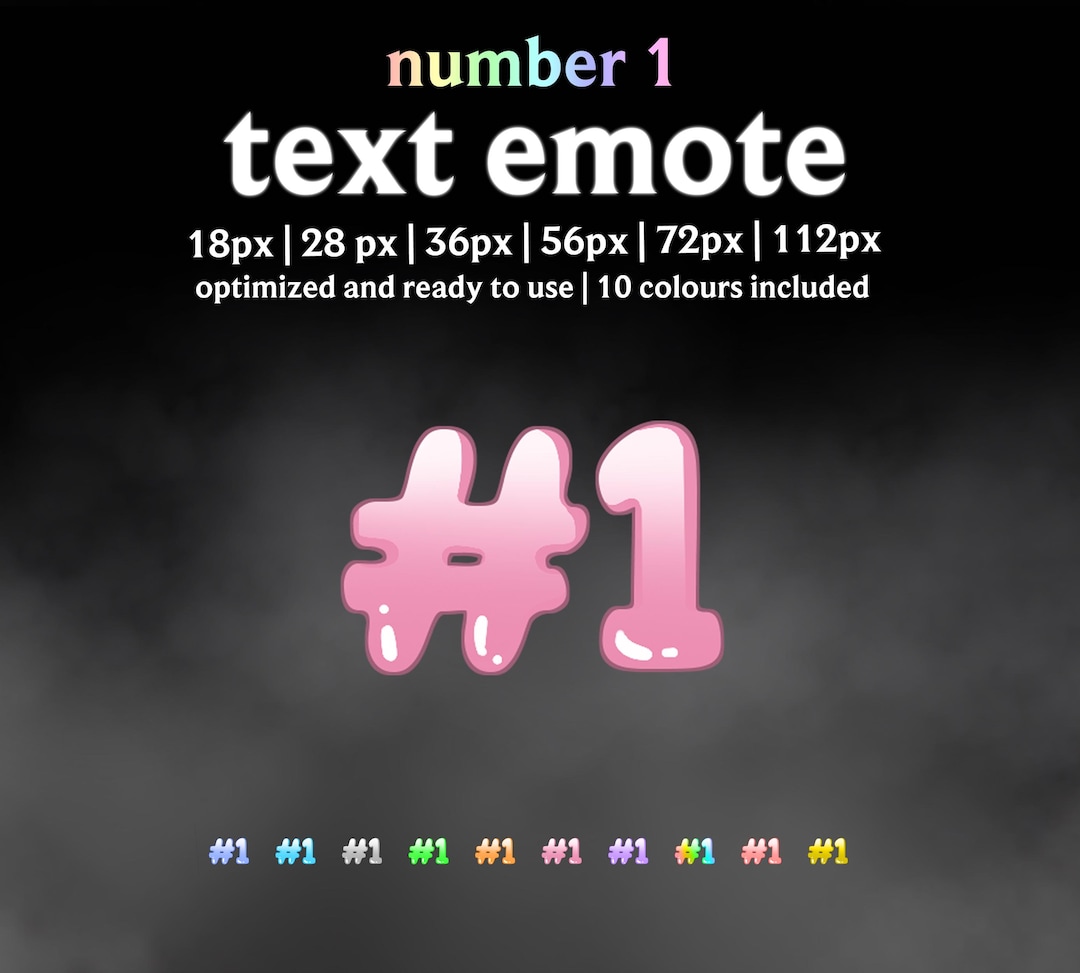 Numbers Split Emote Number 1 Text Emote – Funny Twitch Discord Download - Etsy