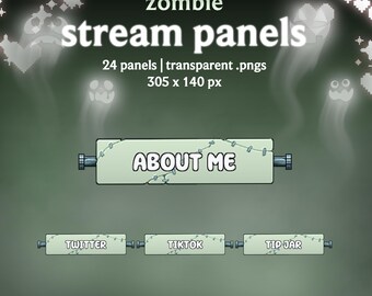 Zombie Panels | Twitch | Stream Panels | Aesthetic | Streamer | Youtube | Dark | Halloween | Minimal | Cute | Gothic