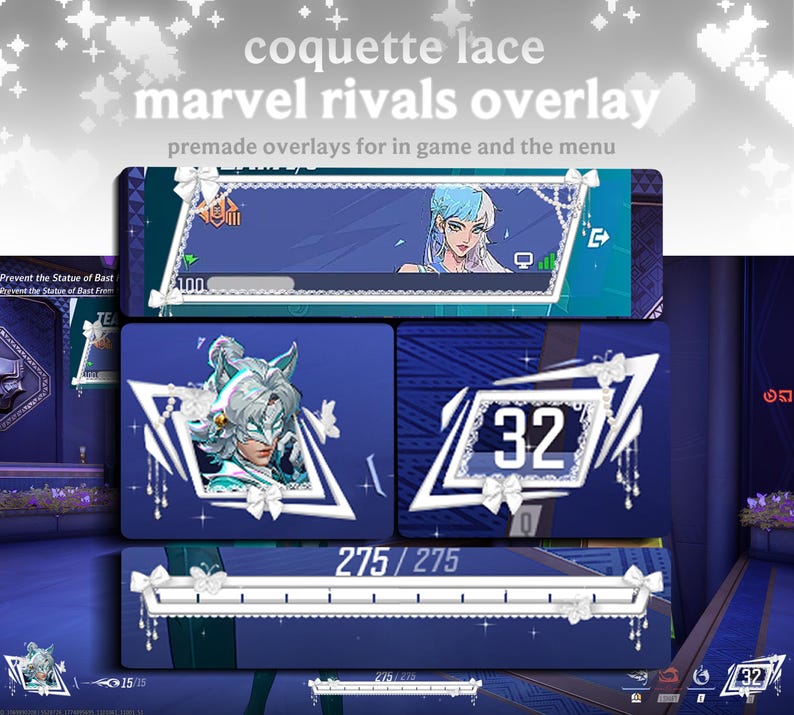 Marvel Rivals Hud Layout Coquette Lace HUD Marvel Rivals Overlay | In-game and Menu Overlay ...