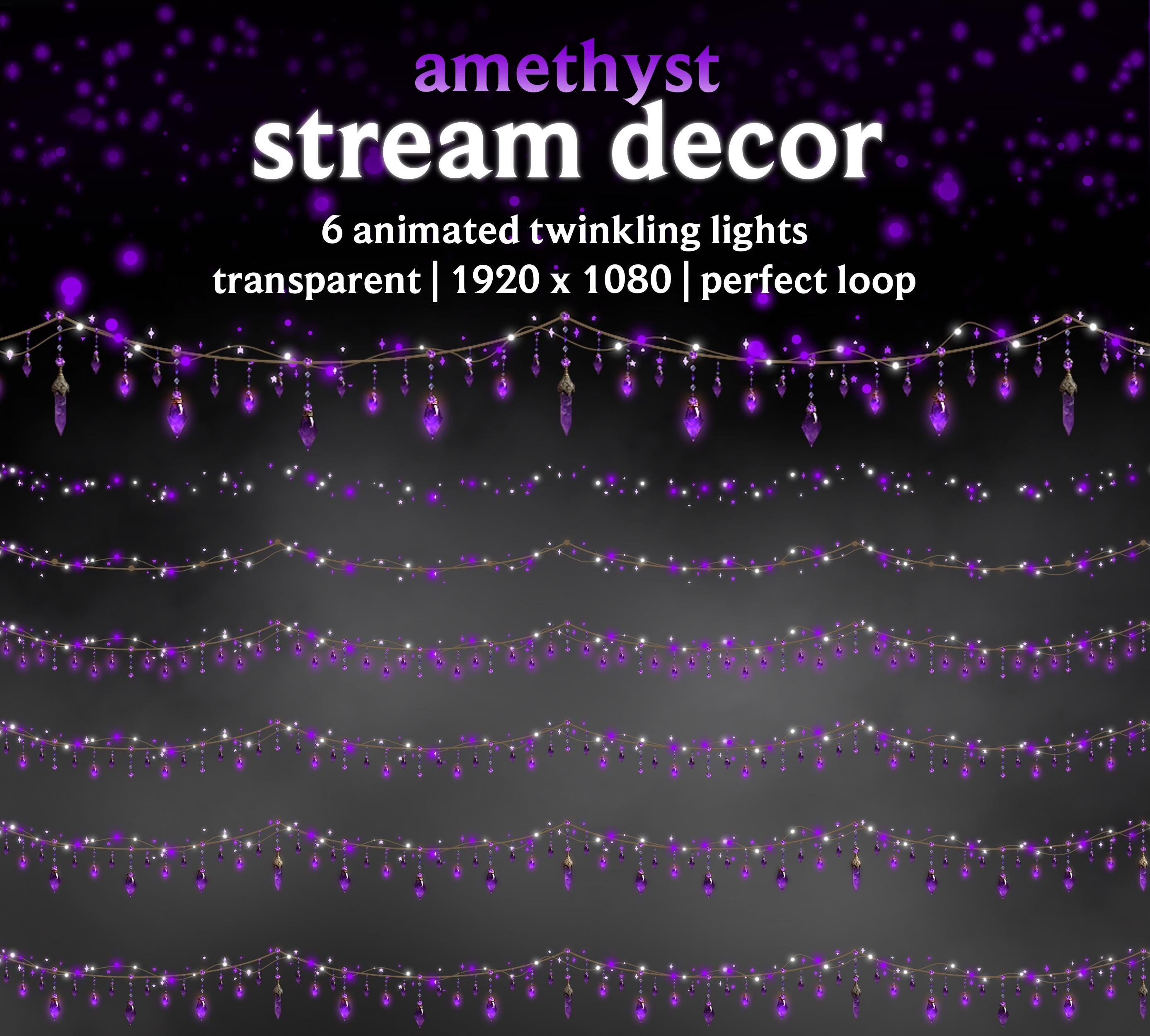 Amethyst Animation Amethyst Crystal Animated Stream Lights | Transparent .mov | Fairy ...