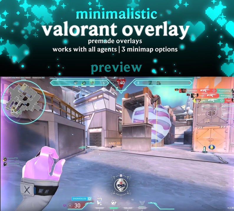 Blue Minimalistic HUD Valorant Overlay | Hudsight | Minimap Covers ...