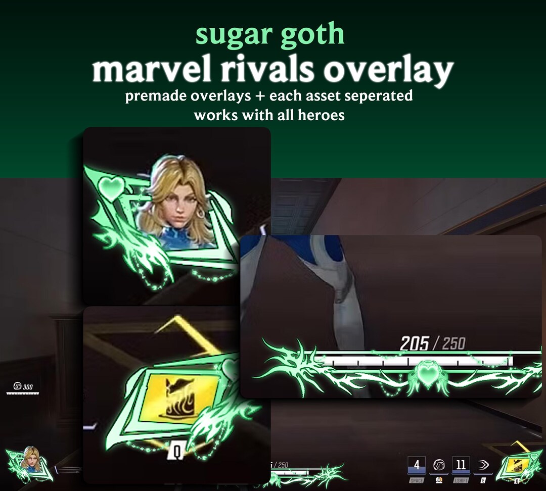 Israel Marvel Rivals Green Sugar Goth Marvel Rivals Overlay | Customizable Marvel Rivals ...