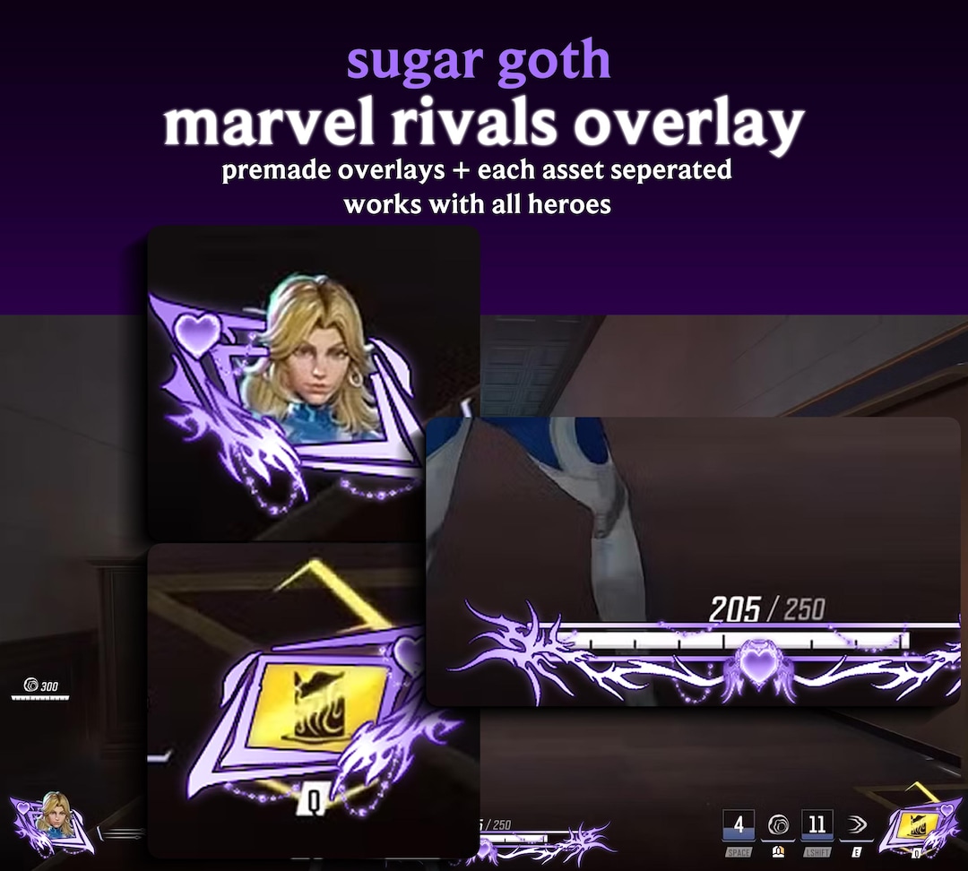 Marvel Rivals Hud Layout Purple Sugar Goth HUD Marvel Rivals Overlay | In-game Overlay ...